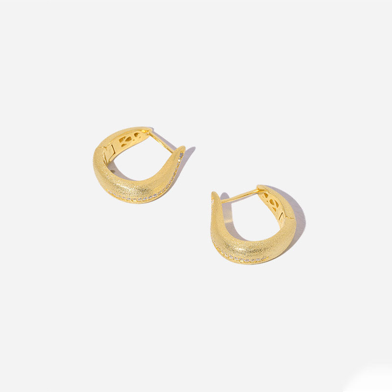 Light luxury U-shaped brushed frosted earrings AL24112146