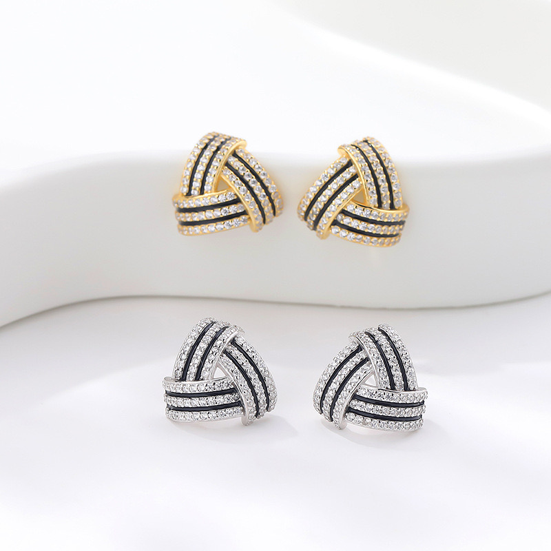 14K Gold Plated Triangle Hoop Niche Earrings