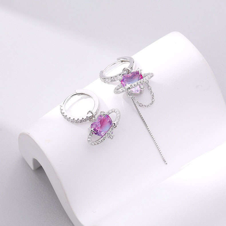 Light luxury asymmetrical heart earrings AL24112239