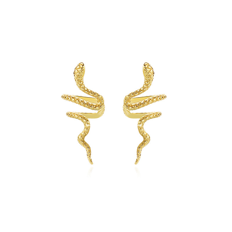 9K Gold Plated Snake Personalized Earrings