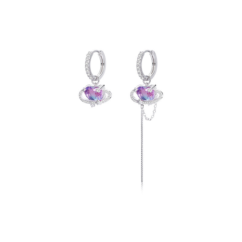 Light luxury asymmetrical heart earrings AL24112239