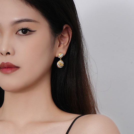 Italian style unique braided earrings AL24112233