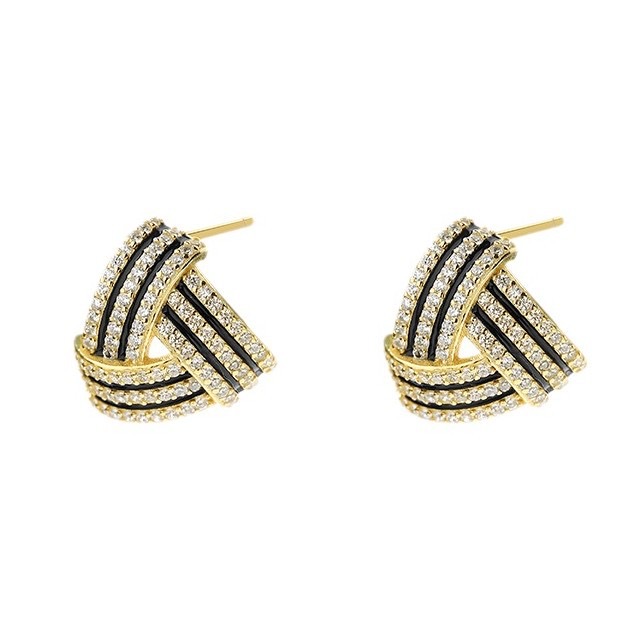 14K Gold Plated Triangle Hoop Niche Earrings
