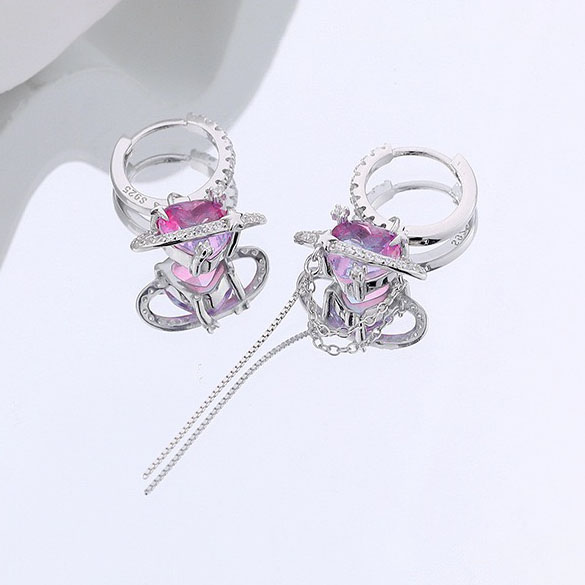 Light luxury asymmetrical heart earrings AL24112239