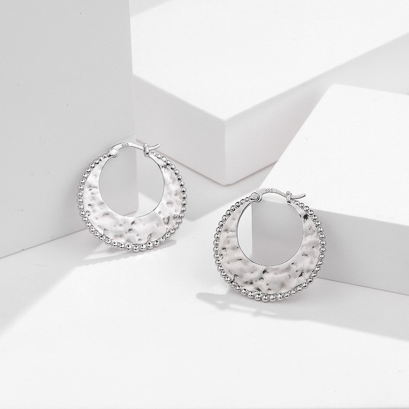 Crescent Shape Irregular Texture Earrings AL24112212