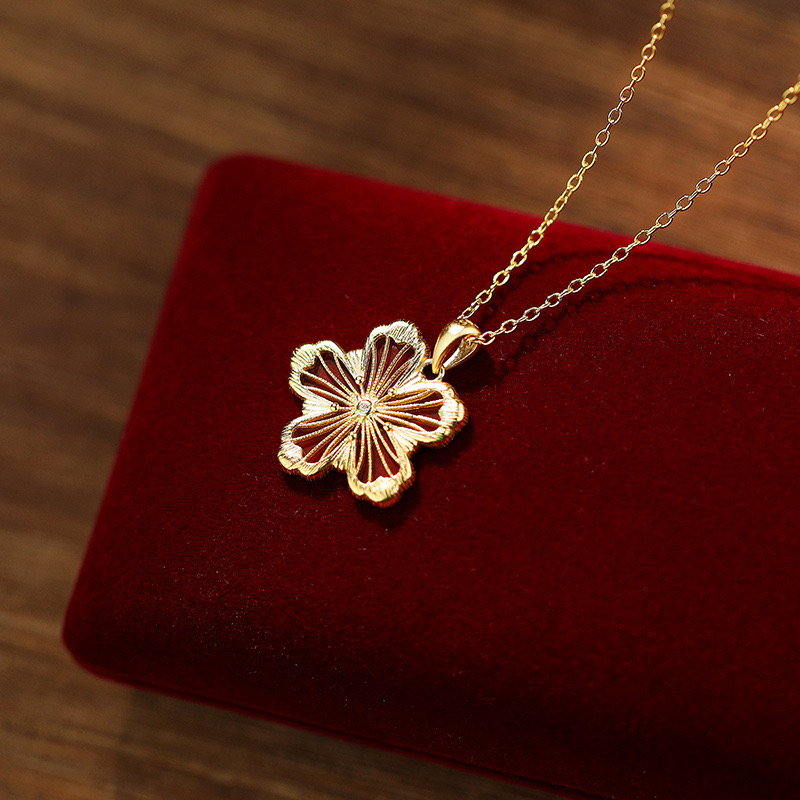 Hand-brushed flower shape pendant