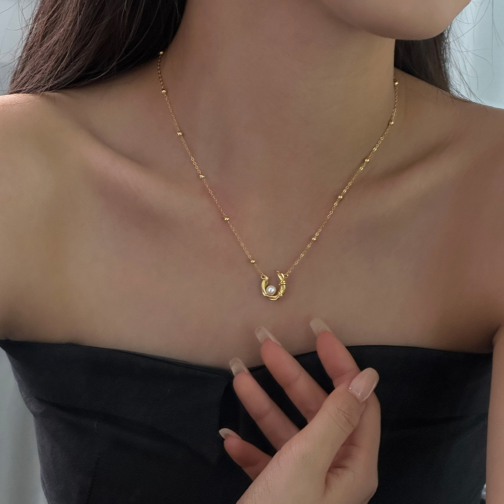 S925 silver natural pearl personality necklace