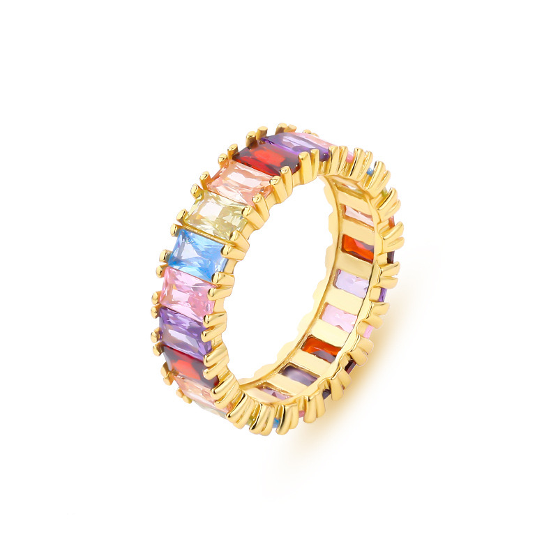 Light luxury colored zircon ring AL24112203