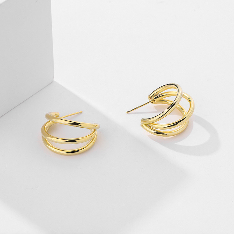 Light luxury three-circle earrings AL24112253