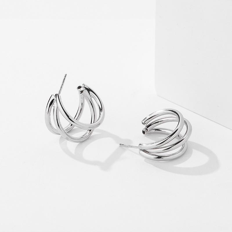 Light luxury three-circle earrings AL24112253