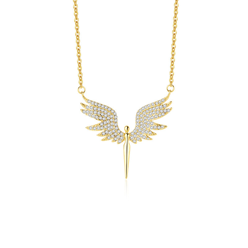 9K Angel Wings Light Luxury Necklace