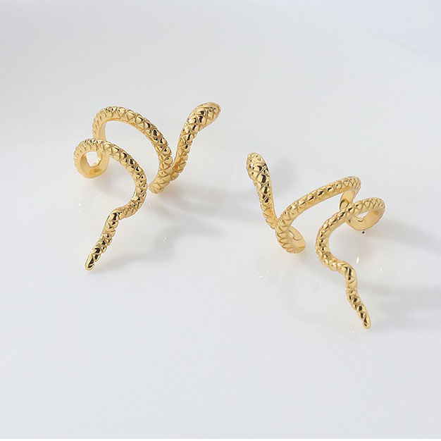 9K Gold Plated Snake Personalized Earrings