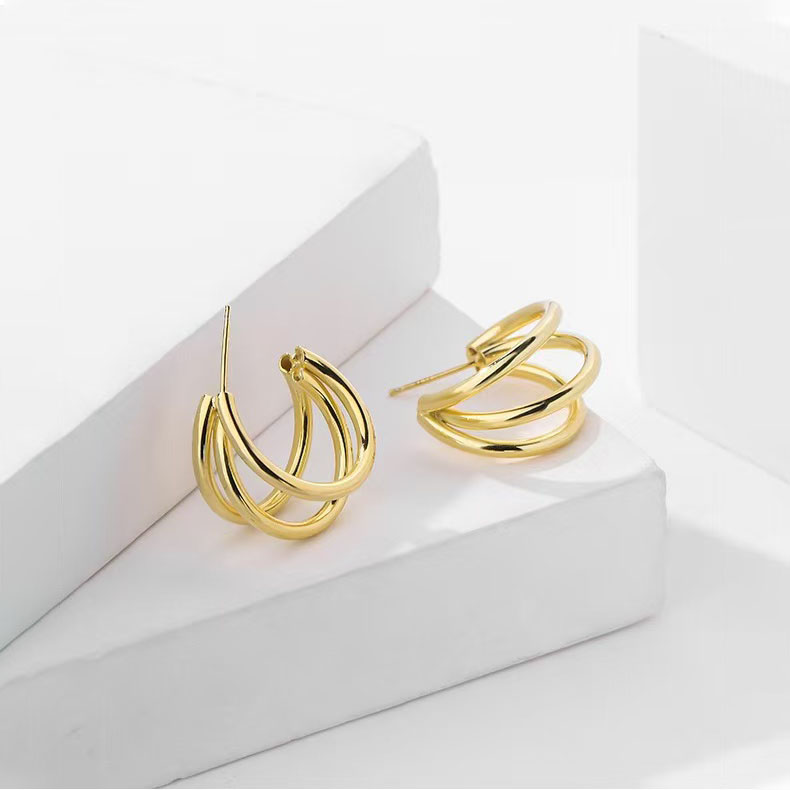 Light luxury three-circle earrings AL24112253