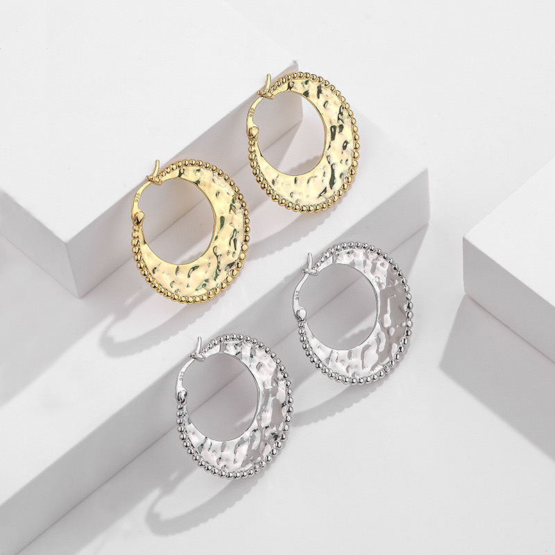 Crescent Shape Irregular Texture Earrings AL24112212
