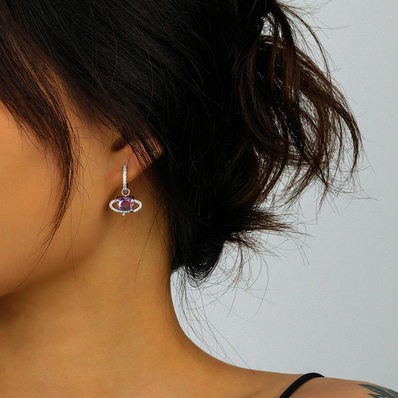 Light luxury asymmetrical heart earrings AL24112239