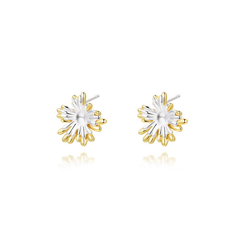 Light luxury chrysanthemum gold-plated niche earrings AL24112251