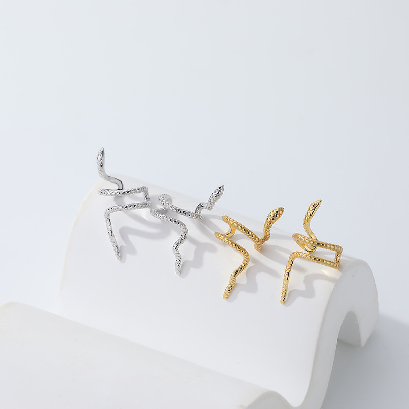 9K Gold Plated Snake Personalized Earrings