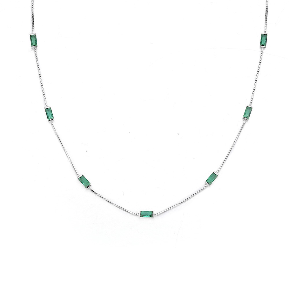 Emerald Green Small Cube Necklace AL24112271
