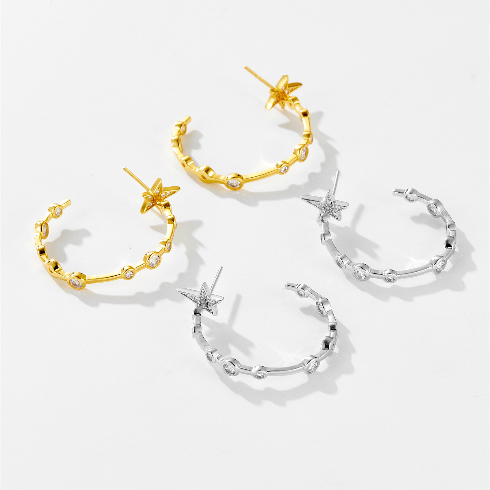 Evening stars beside ears earrings AL24112323