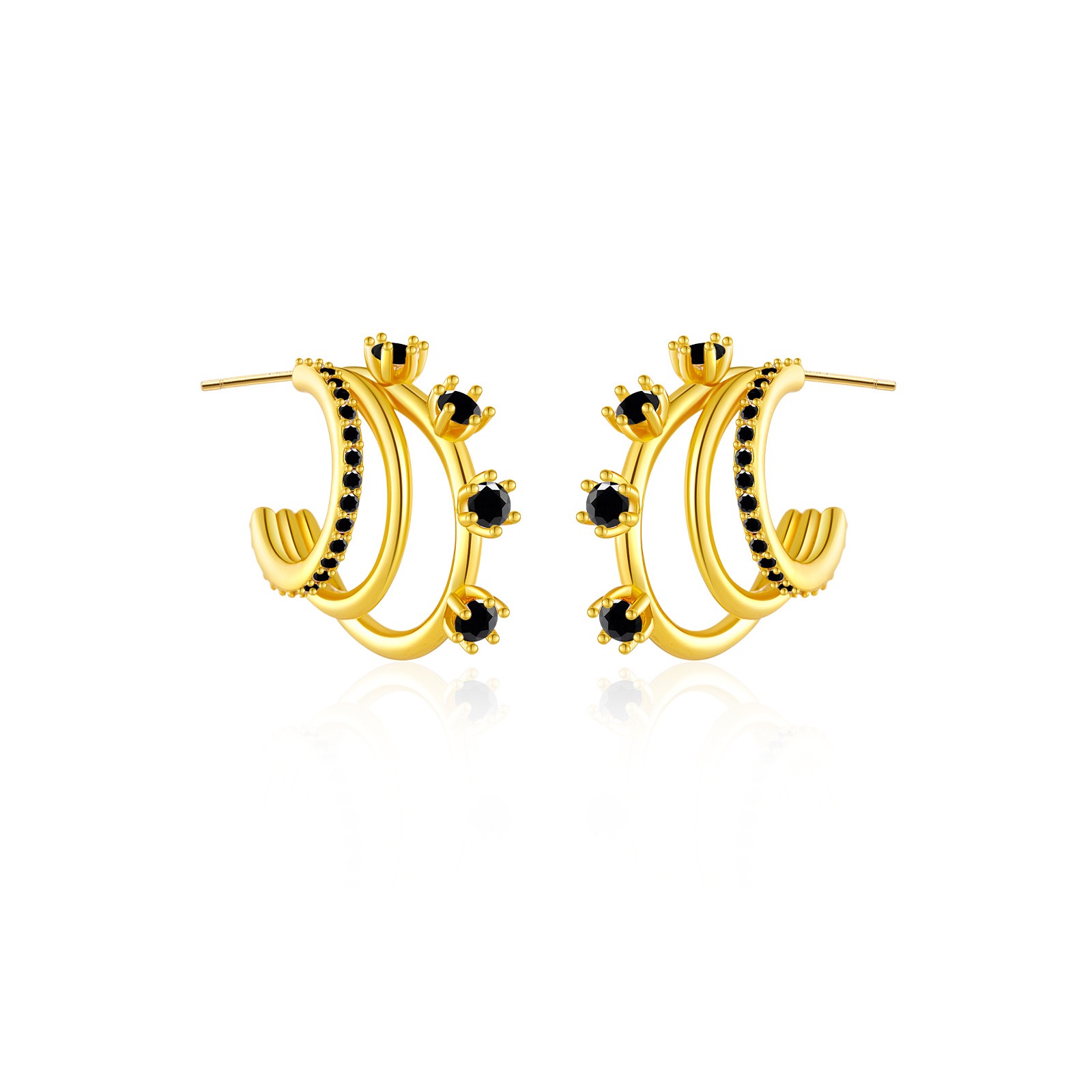 French three-ring light luxury earrings AL24112324