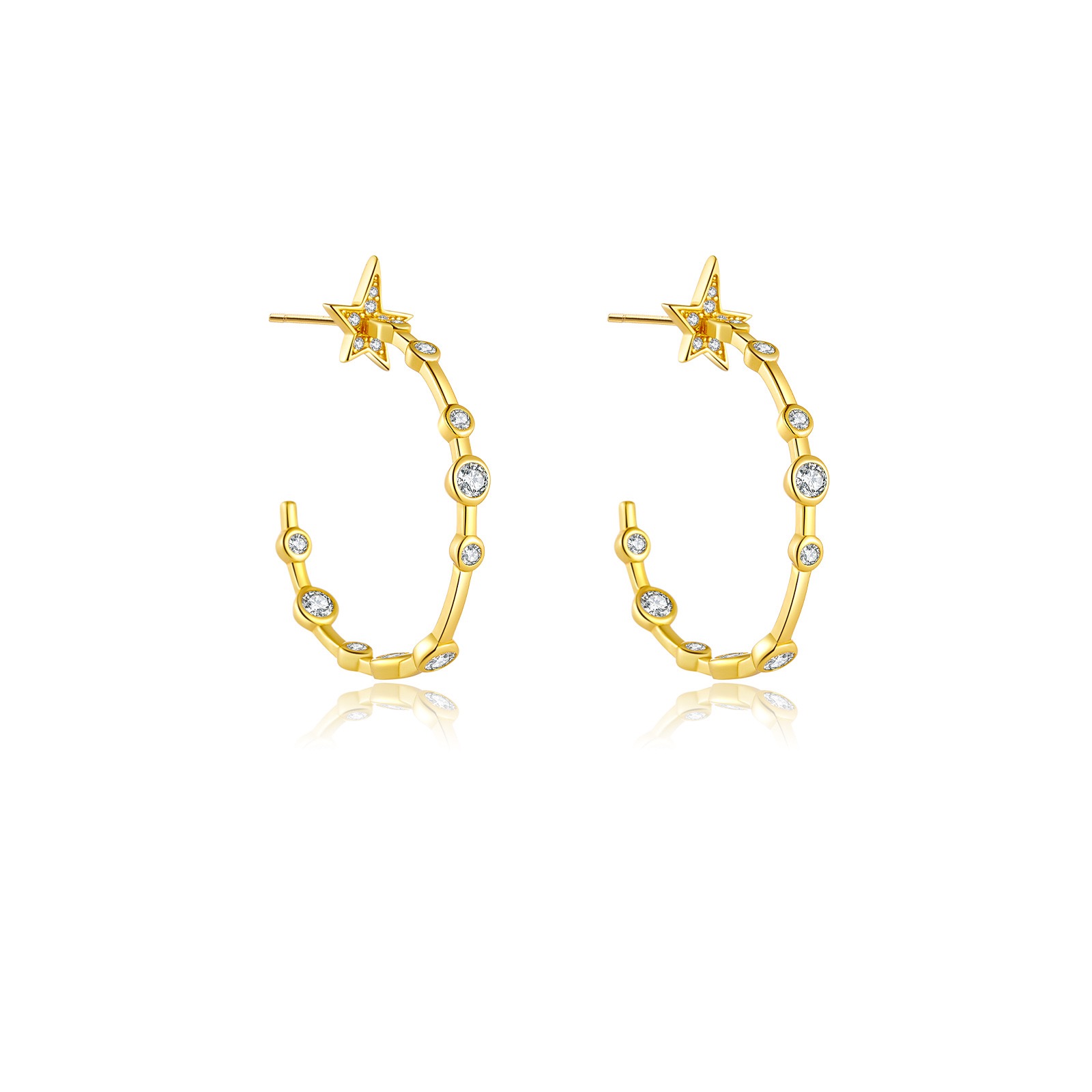 Evening stars beside ears earrings AL24112323