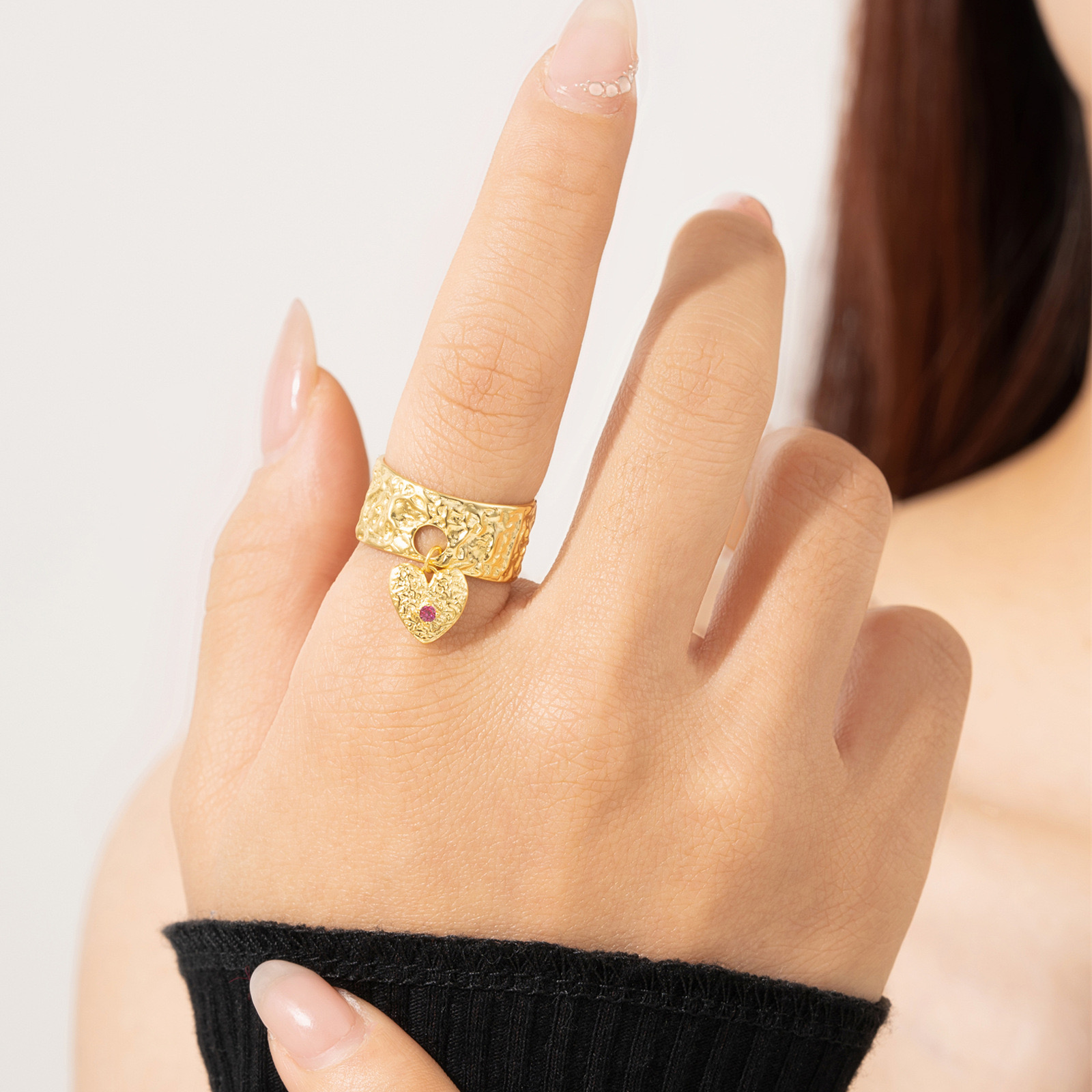 18K Gold Plated Brave Heart Ring