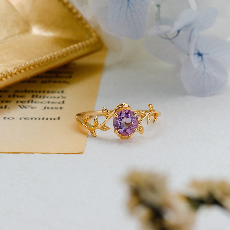 Natural Agate Green Spring Garden Ring