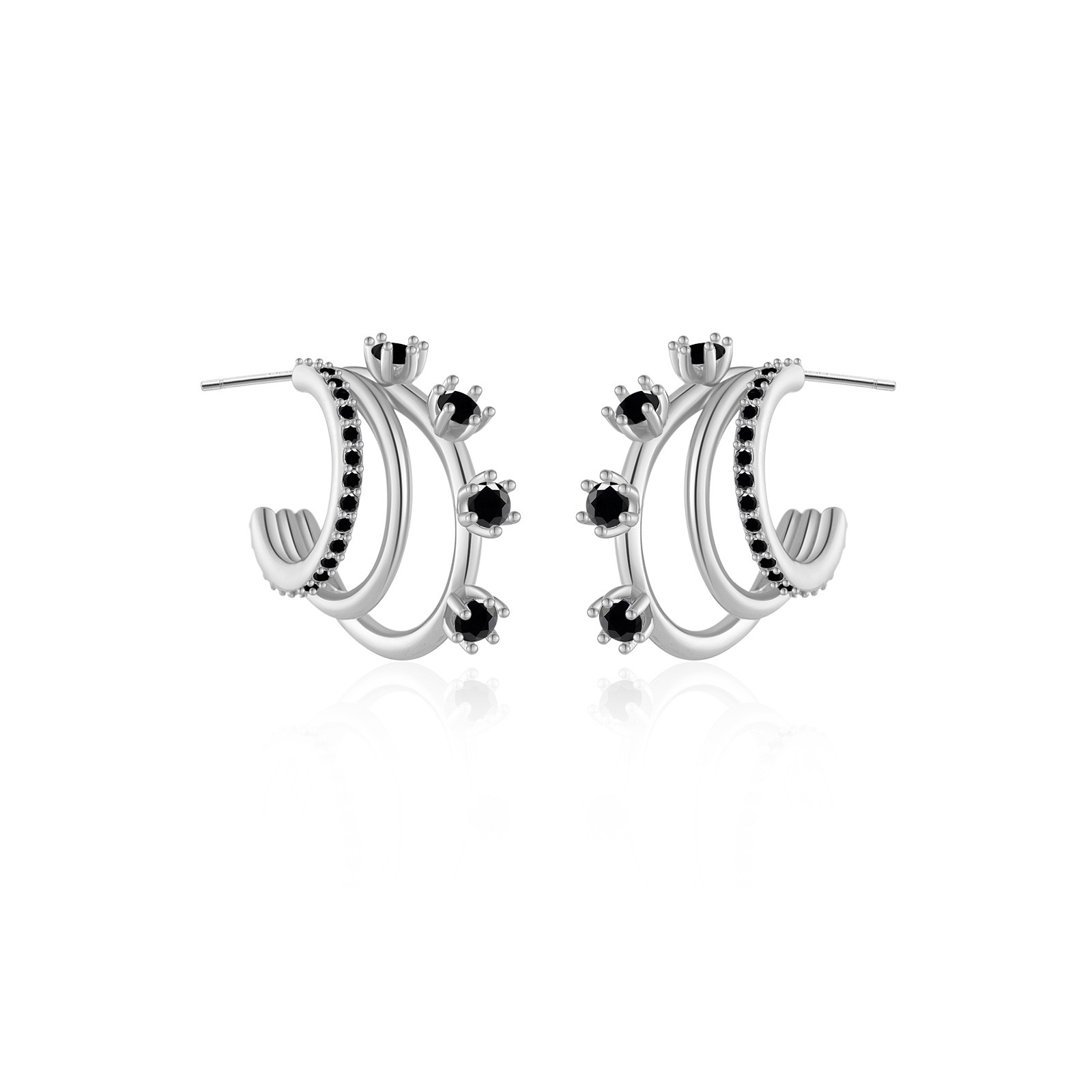 French three-ring light luxury earrings AL24112324