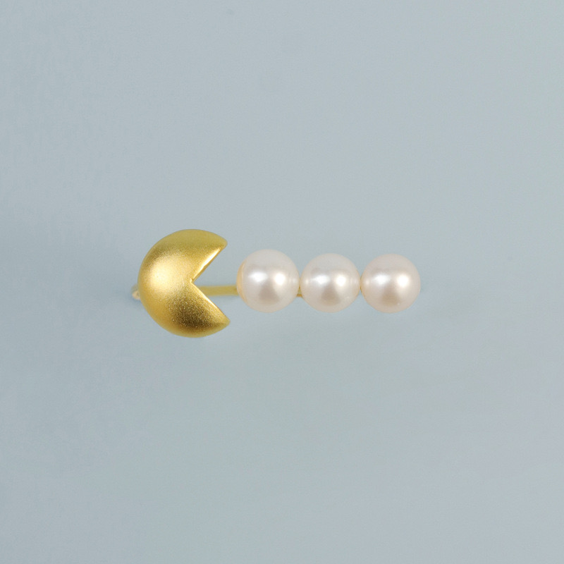 Heart-shaped fun bead matching ring