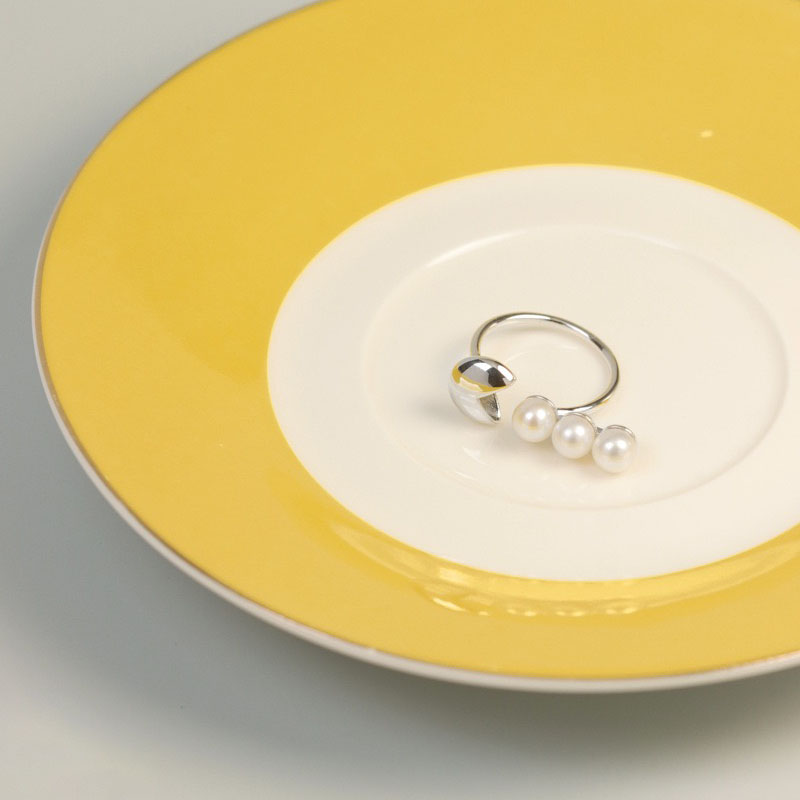 Heart-shaped fun bead matching ring