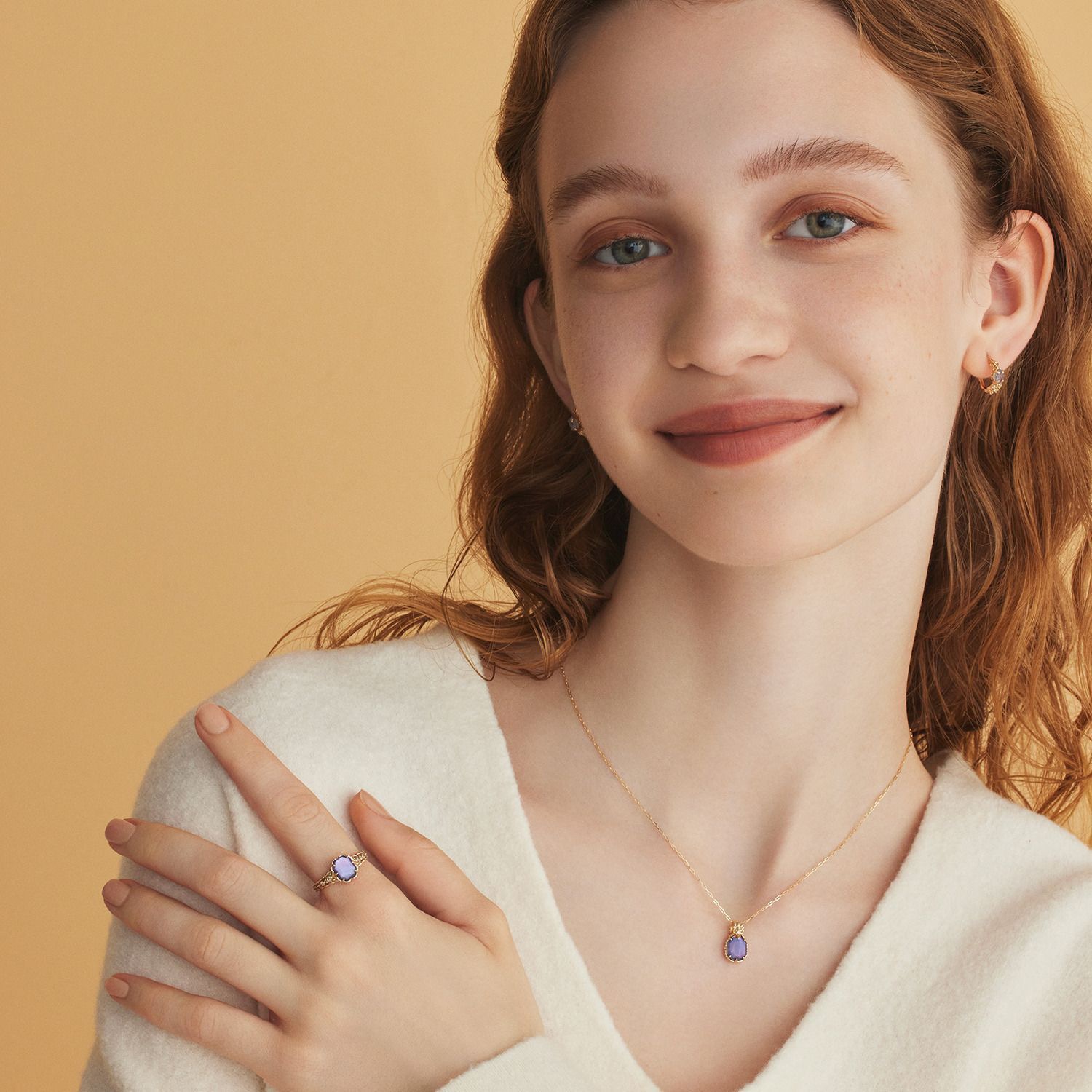 European style three-layer amethyst necklace AL24112473