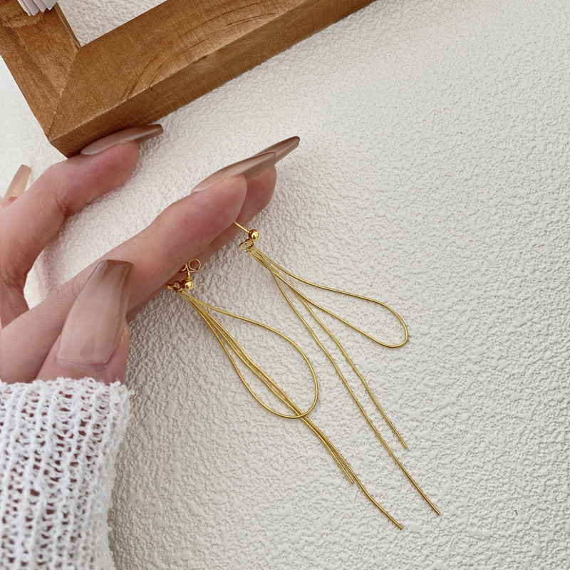 Light luxury snake bone tassel ear wire