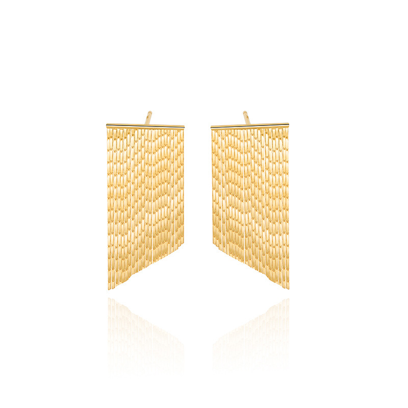 Silver (18K plated) curtain tassel earrings