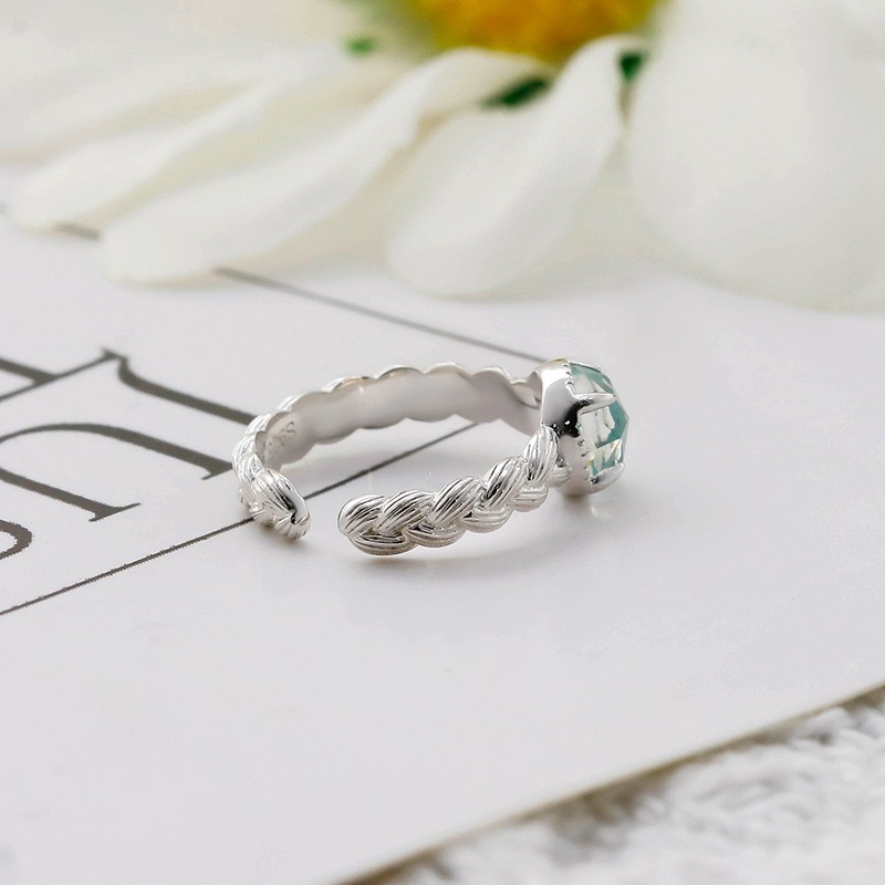 French retro style amazonite with white crystal ear cuff (single) AL24112475