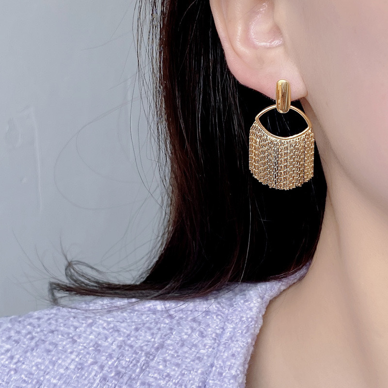 Silver (18K plated) tassel earrings