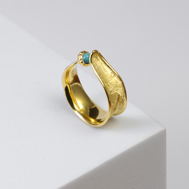 18K gold plated The Persistence of Memory Silver Ring