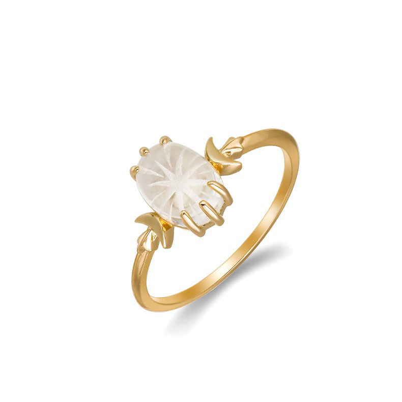Japanese light luxury white crystal ring AL24112486
