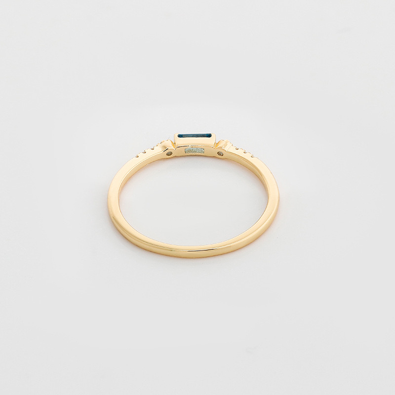 14K gold plated natural blue lapis lazuli ring