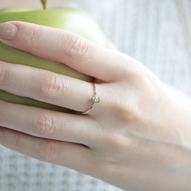 French retro style green olive ring AL24112481