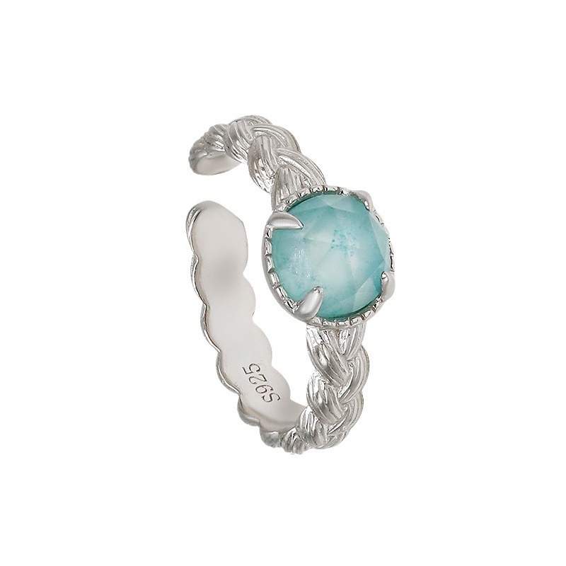 French retro style amazonite with white crystal ear cuff (single) AL24112475
