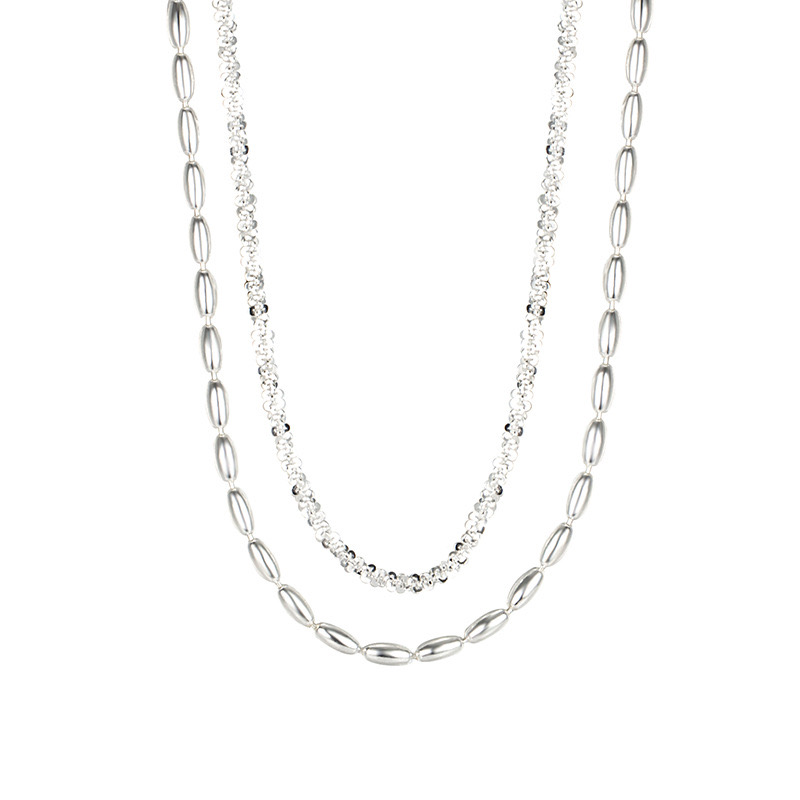 Light luxury double layer small particle necklace AL24112418