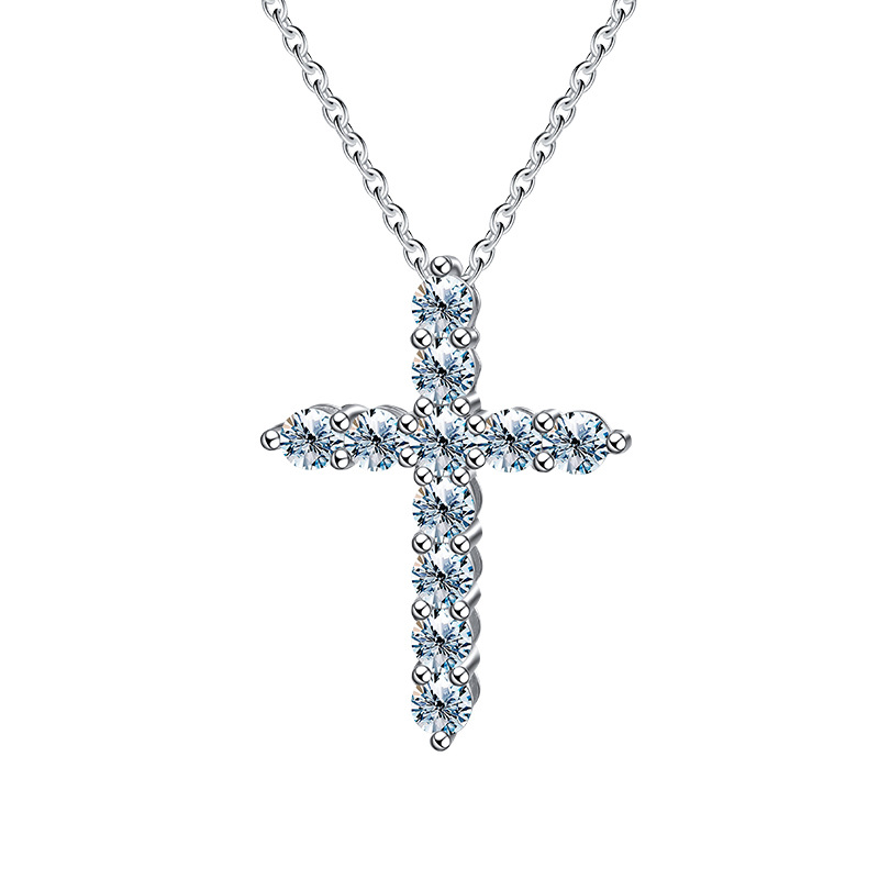 Cross Moissanite pendant necklace  S925  silver . AL24112396