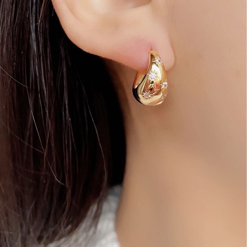 Eight-pointed star teardrop earrings AL24112412