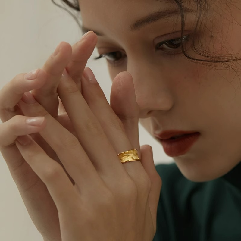 18K gold plated The Persistence of Memory Silver Ring
