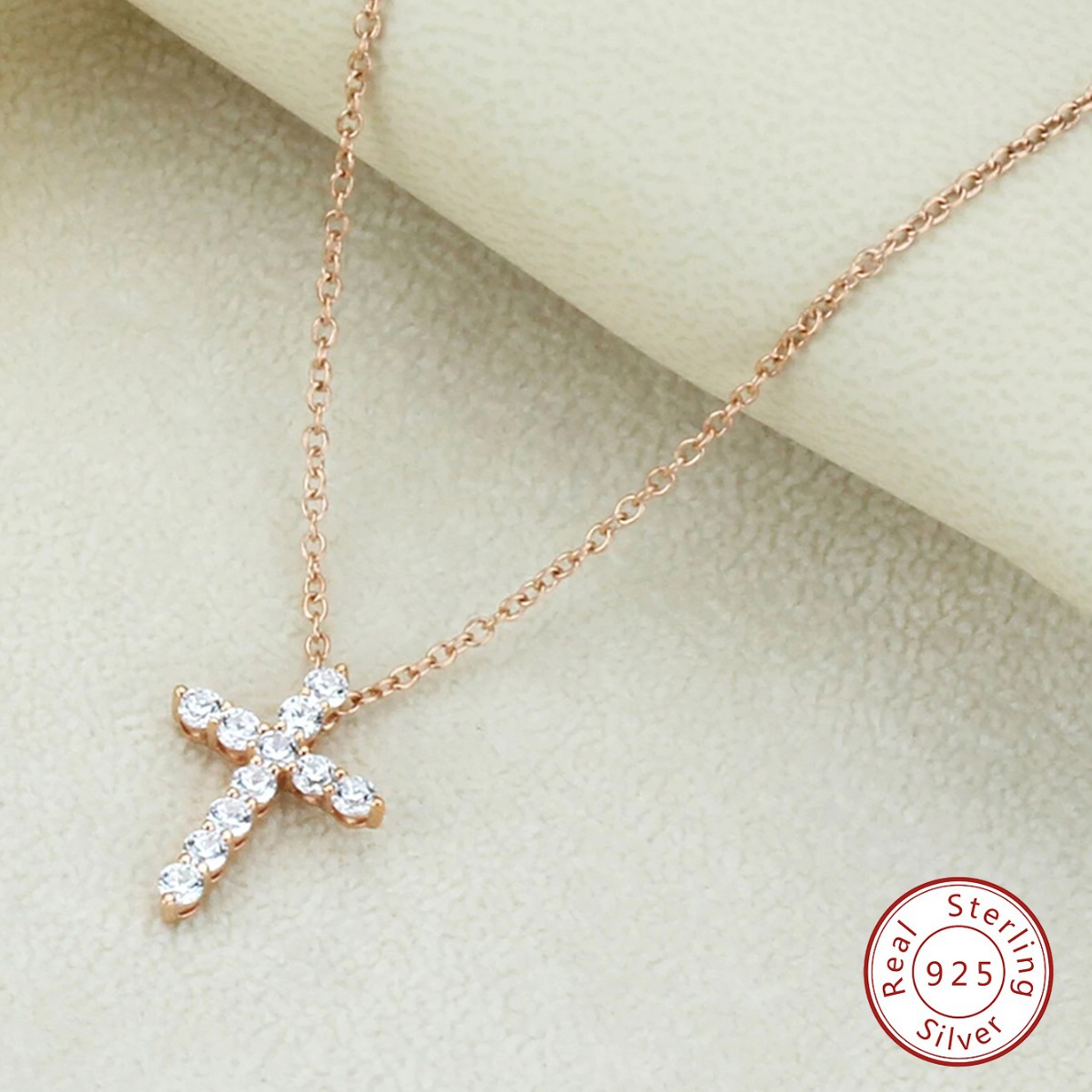 Cross Moissanite pendant necklace  S925  silver . AL24112396