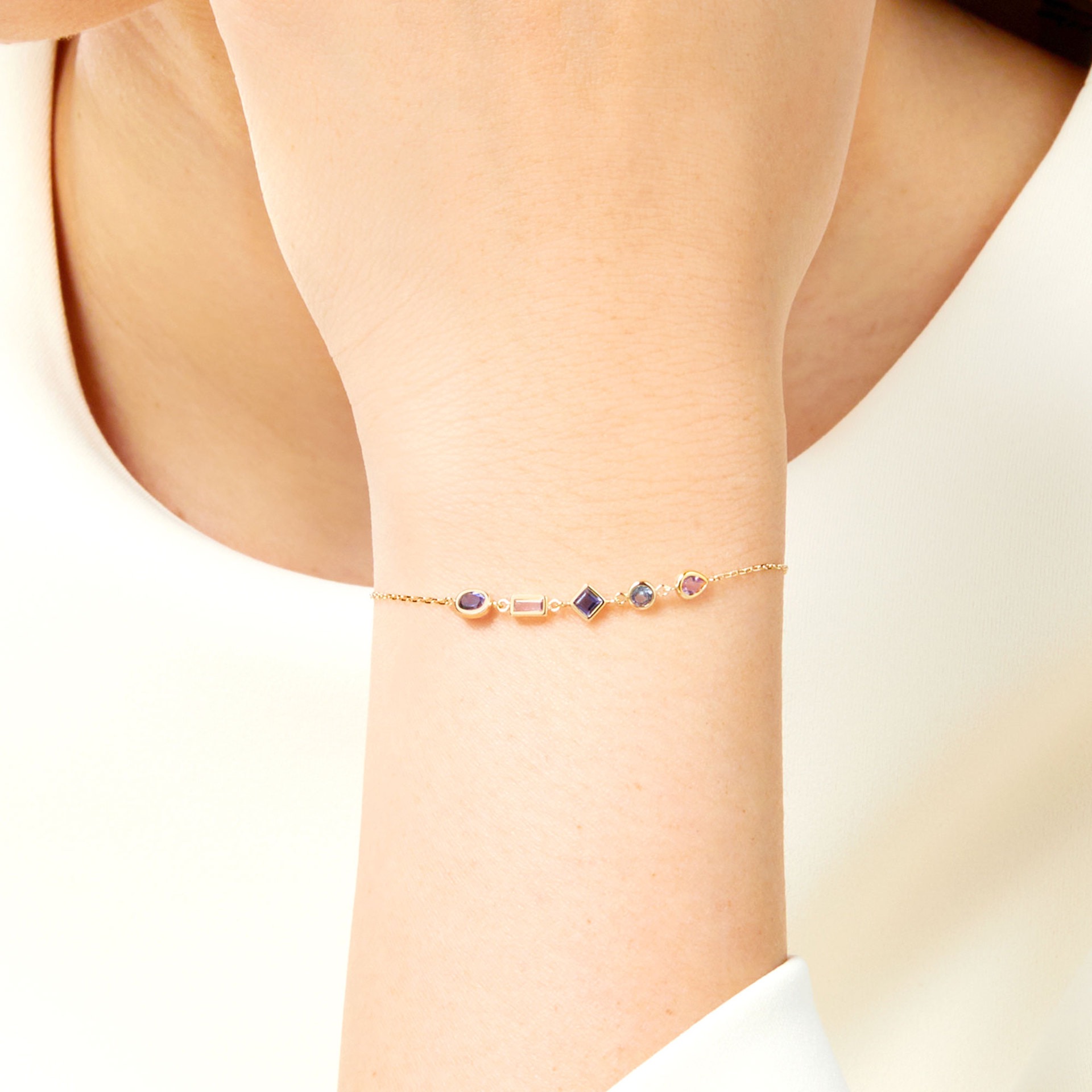 European light luxury 3-stone matching bracelet