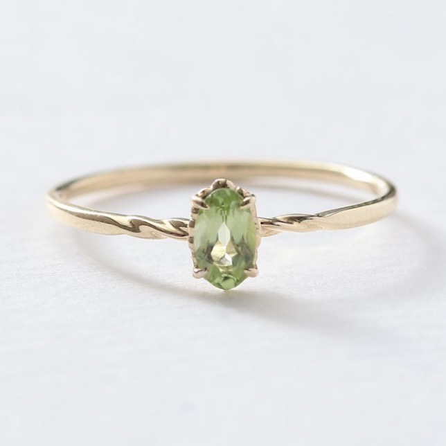 French retro style green olive ring AL24112481