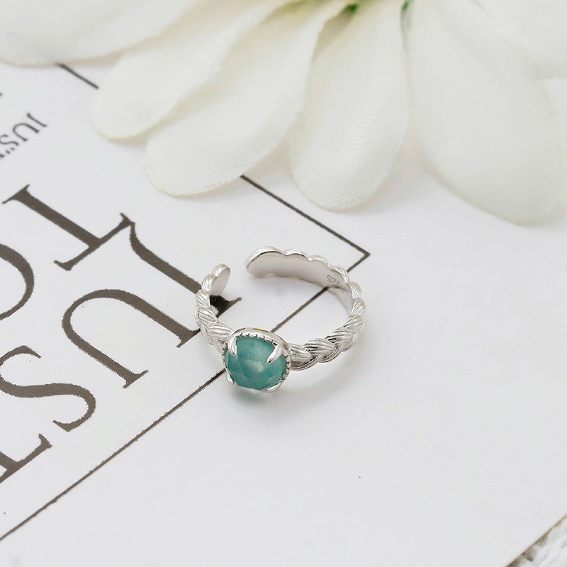 French retro style amazonite with white crystal ear cuff (single) AL24112475