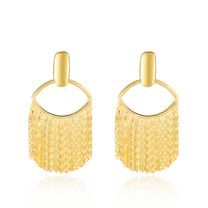 Silver (18K plated) tassel earrings