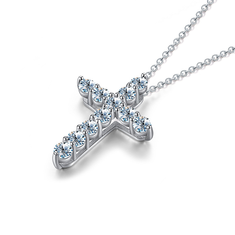 Cross Moissanite pendant necklace  S925  silver . AL24112396